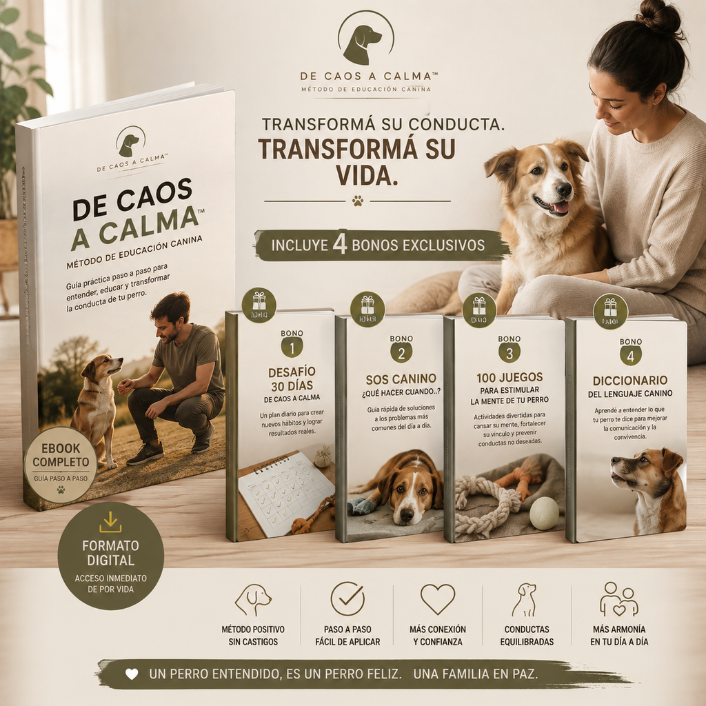 DE CAOS A CALMA — METODO EDUCACION CANINA + 4 SUPER BONOS